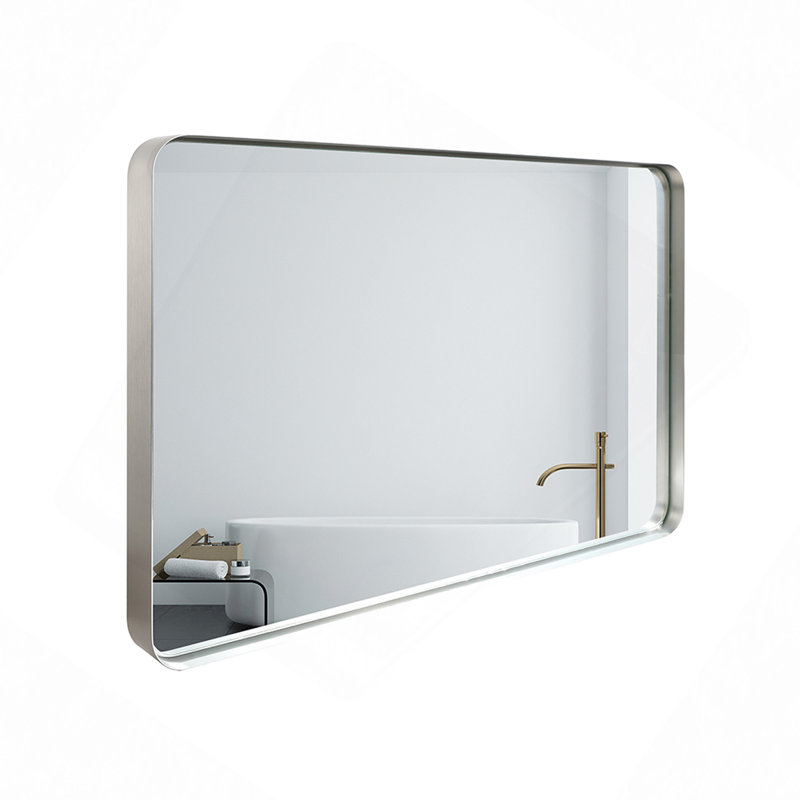 Miroir de salle de bain mural (brossé et arrondi), 29,92 po x 39,76 po