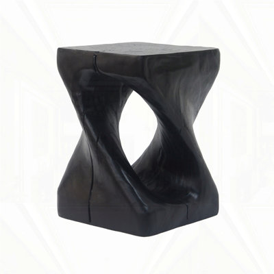 MGO Twist Shape Side Table, Wood-Like Texture