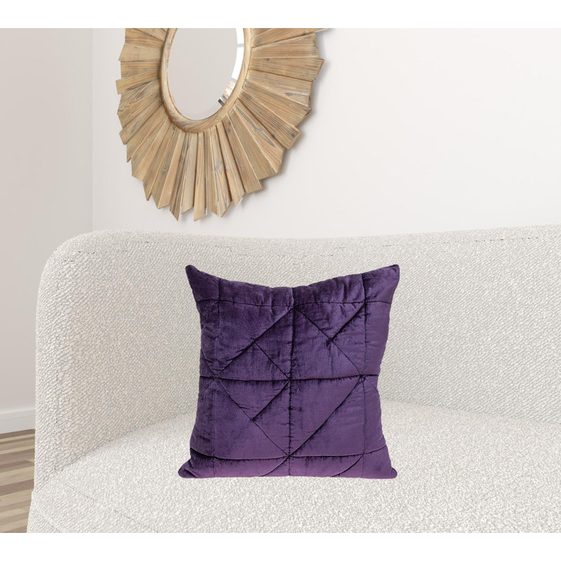 Insert de coussin réversible Ajiana, Velours mauve à gros points géométriques mauve