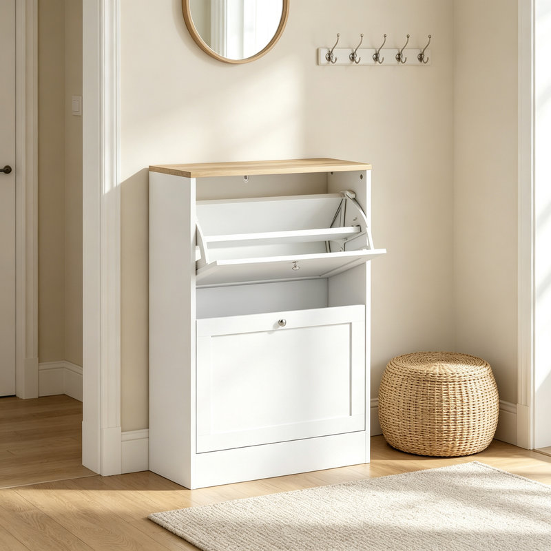 12 Pair Flip Down Shoe Storage