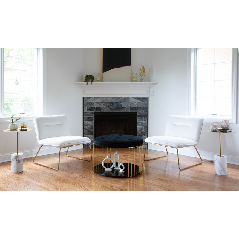 John-Stephan Velvet Slipper Chair, Cream