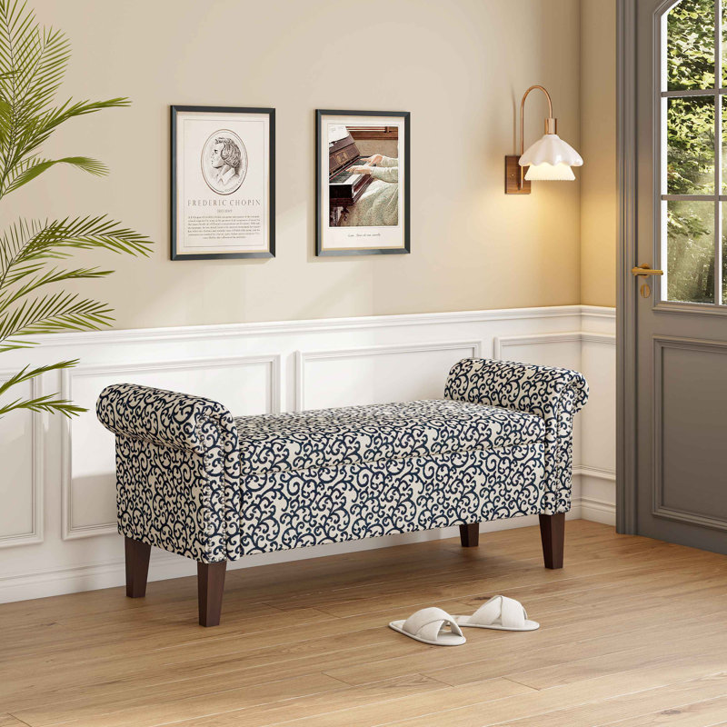 Banc de rangement avec accoudoirs roulés Wallen
