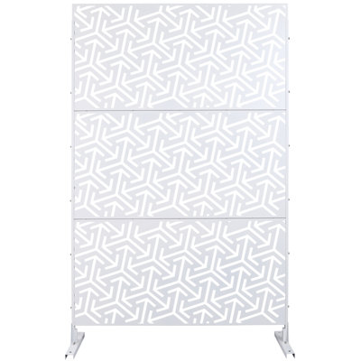 Écran d'intimité extérieur et intérieur en métal 76 po H-48 po, écran d'intimité décoratif autoportant pour terrasse de balcon, panneaux de clôture d'intimité pour jardin extérieur PS120