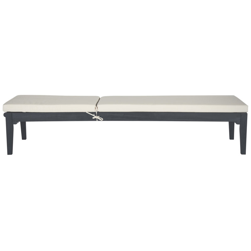 Chaise longue d'extérieur en acacia Ruark, Gris cendre