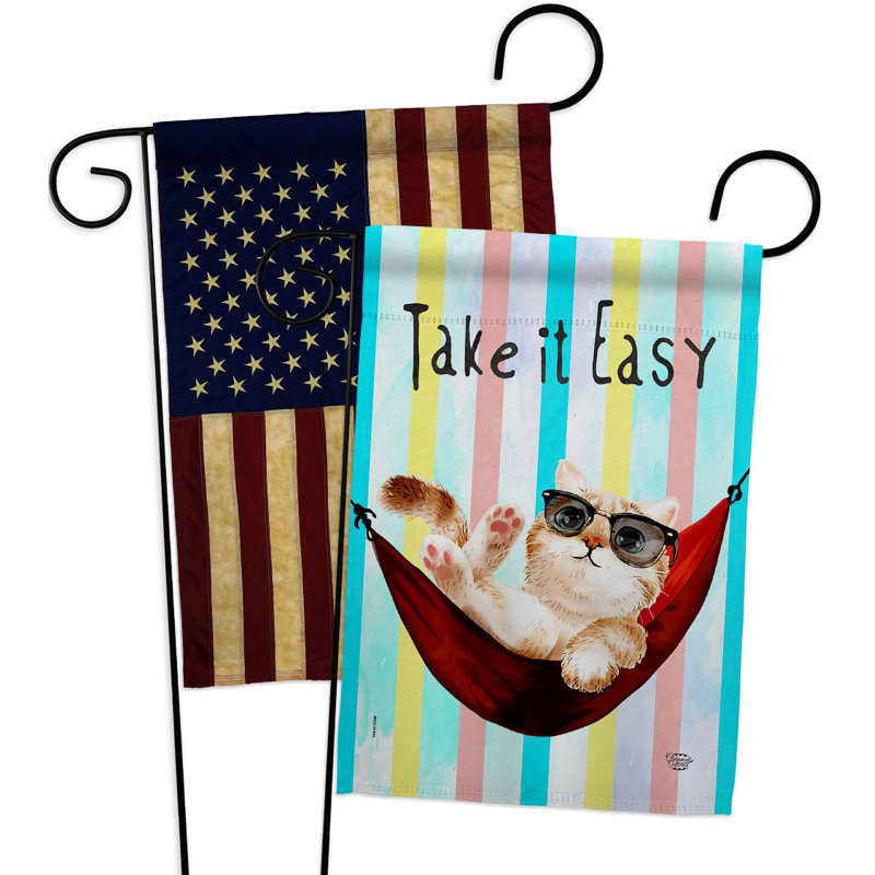 Drapeau de jardin en polyester 18,5 x 13 po Take it Easy
