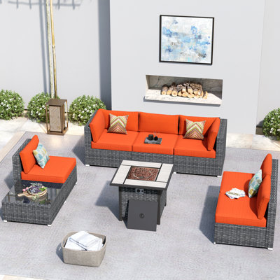 6 - Person Patio Conversation Set with Cushions