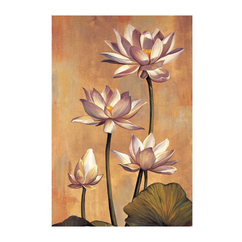 White Lotus 1 Piece Wrapped Canvas Painting, 101.6 cm H x 66.04 cm W x 3.175 cm D