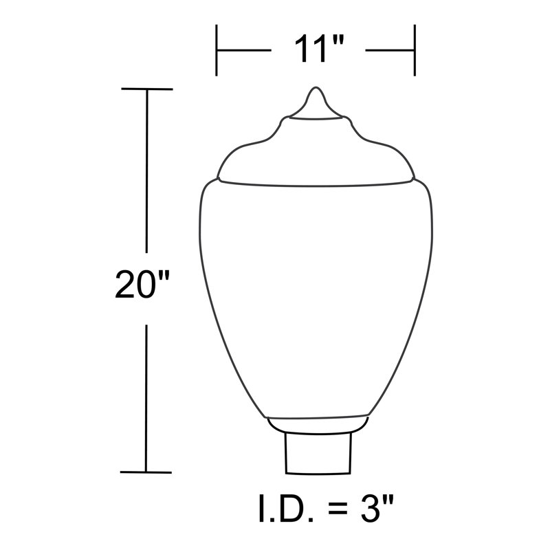 Solus 19" Flame Tip Acorn Post Top Fixture