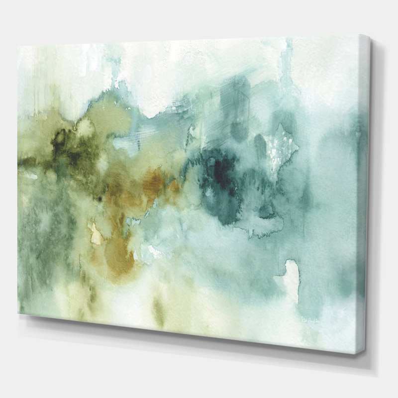 «Abstract Watercolor Green House», reproduction d'art sur toile tendue, H 36 po x l 46 po x P 1,5 po