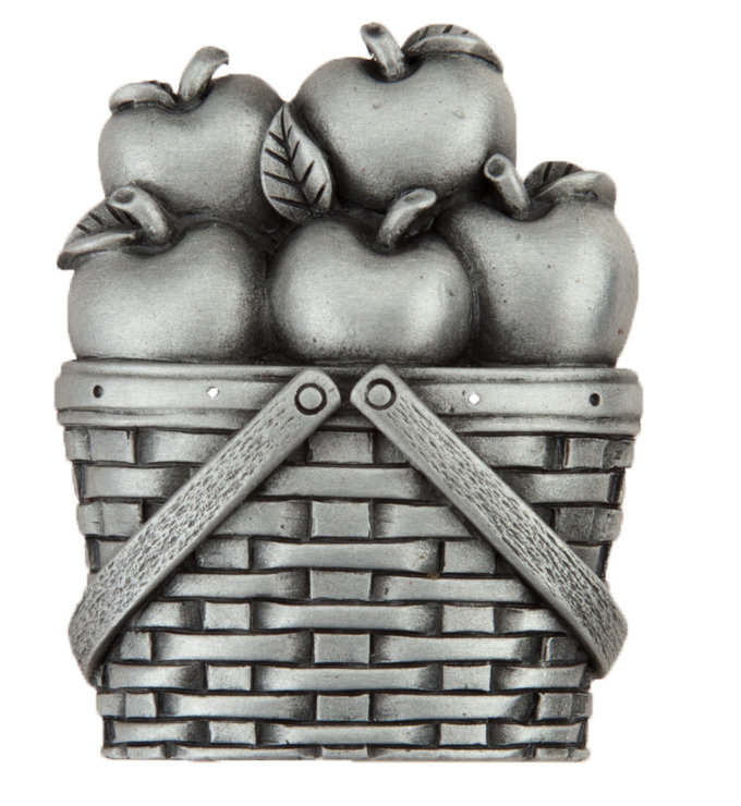 Apple Basket Cabinet Knob, Antique Pewter