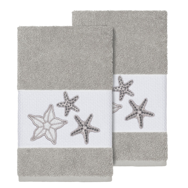 Lydia Turkish Cotton Hand Towel, Light Gray