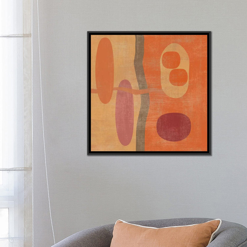 «Abstract IV» par Erin Clark, impression sur toile, H 18 po x l 18 po x P 1,5 po, Toile avec cadre noir, Pas de tapis