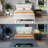 Bed Frame with Charging Station, LED Lights, Upholstered Headboard, 2-Tier Storage Shelve-1040152782-1009009795