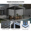 Pergola motorisée à persiennes en aluminium avec capteur de pluie solaire et lumières DEL intégrées-127695337