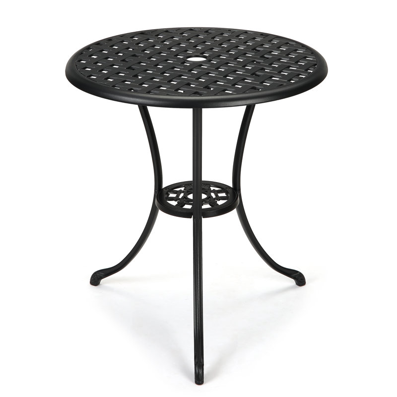 Table basse d'extérieur 24 po 24 po, Noir, noir, noir, noir