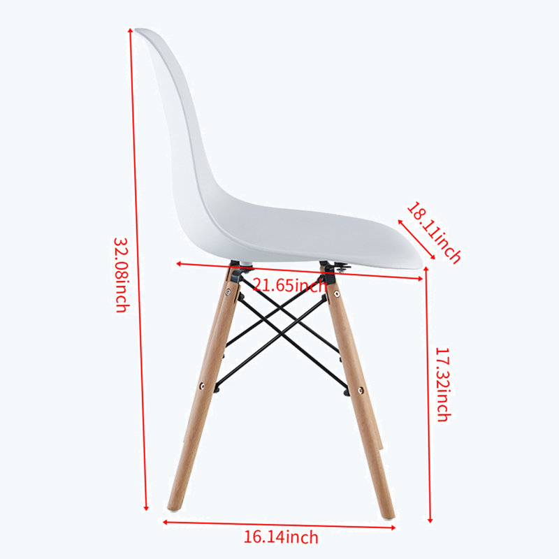 chaise, ensemble de 4, pieds KD, Plastique blanc