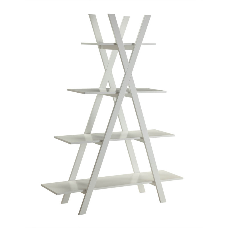 Darek Ladder Bookcase, White