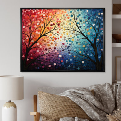 «Colorful Wreath Field Pointillism Dot», reproduction d'art sur toile