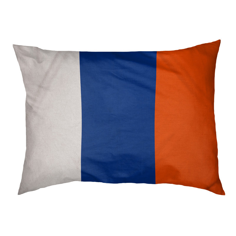 Coussin pour chien hockey Las Vegas, Moyen (H 14 po x l 40 po x P 30 po), Blanc / bleu royal / orange