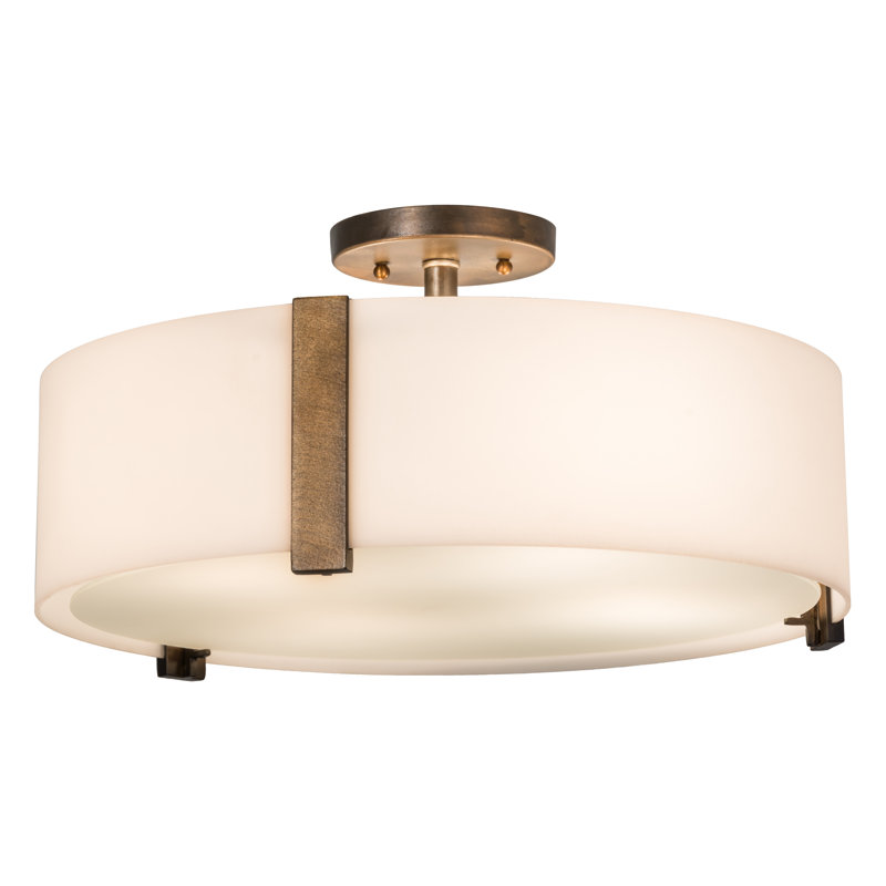 Plafonnier semi-encastré cylindrique simple 4 lumières 18 po
