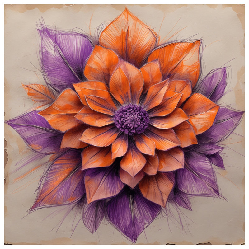 Couvre-lit floral orange Dahlia Bedding, Lit simple
