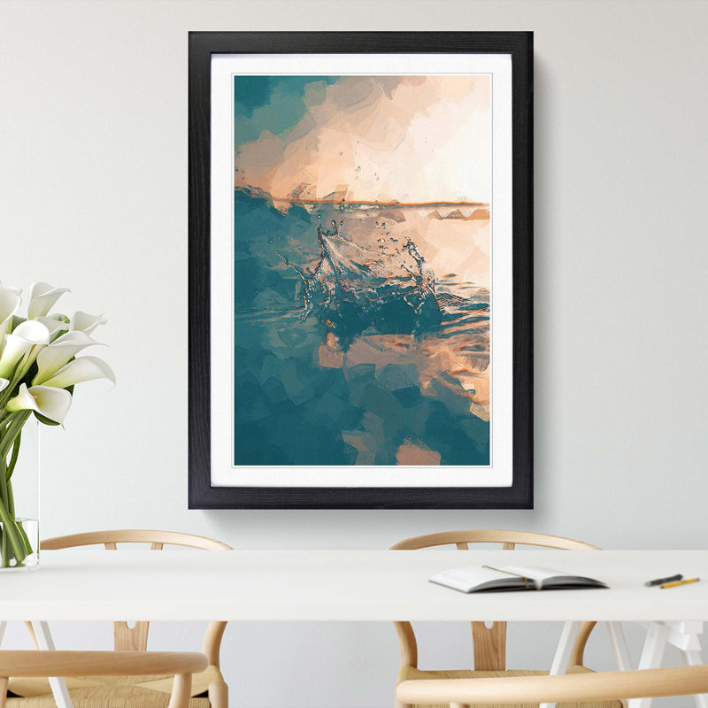 Make a Splash in Abstract - Picture Frame Graphic Art Print, 60cm H x 40cm W x 2cm D, Black