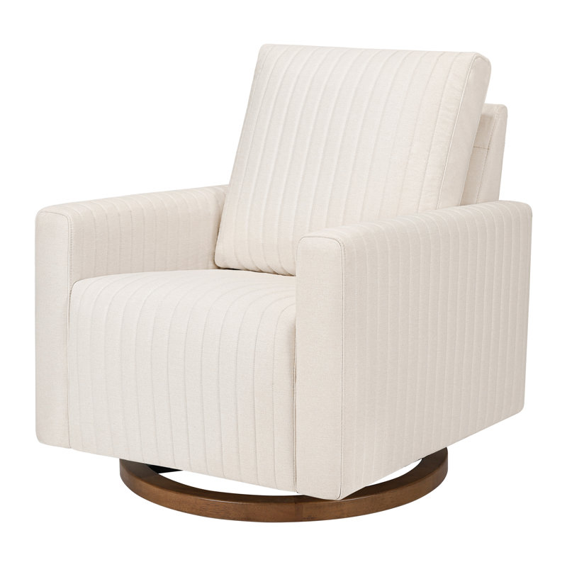 Poe Channeled Swivel Glider, Performance Cream Eco Weave