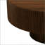 Table basse ronde élégante avec plateau de table épais, table de bout à tambour moderne, table centrale cannelée minimaliste pour le salon-492836070