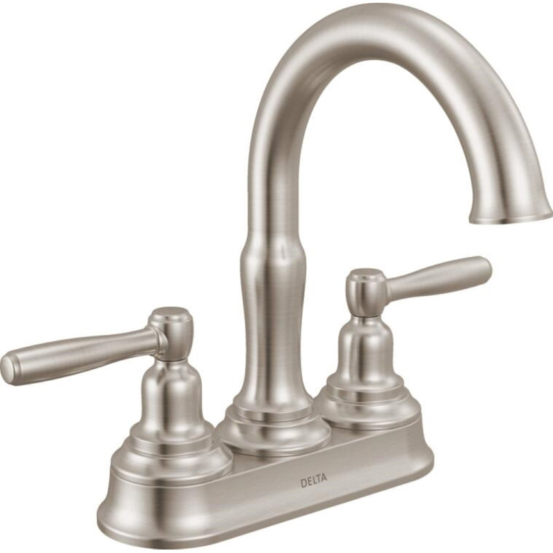 Two Handle Centerset Bathroom Faucet, Stainless