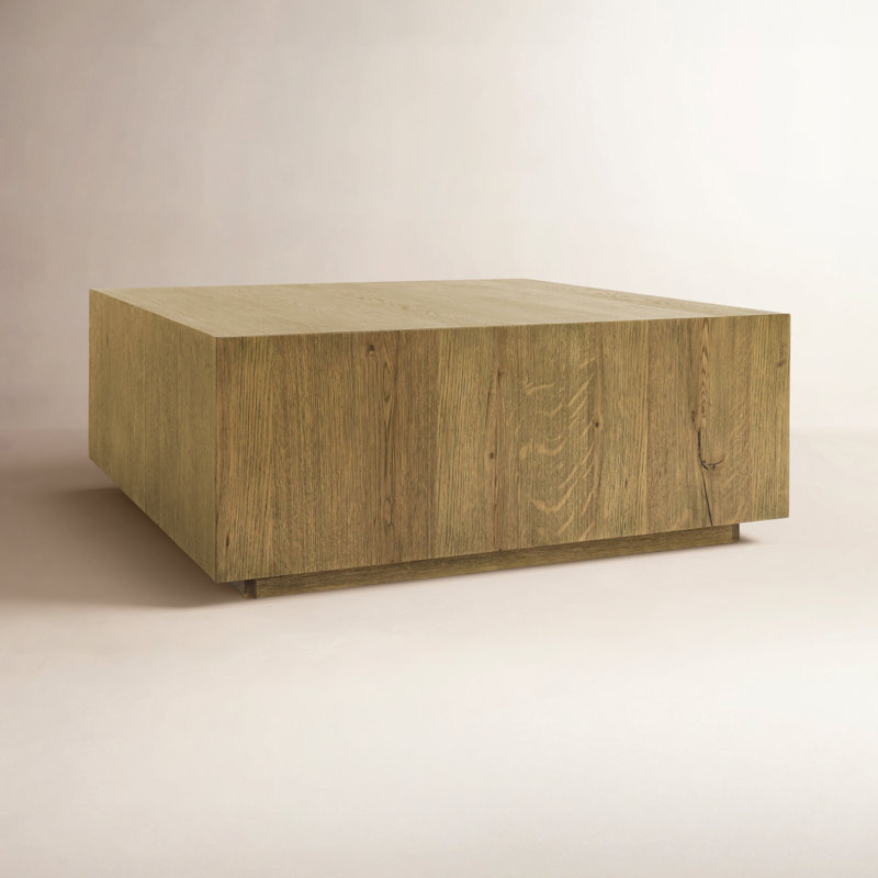 Taryn 42" Block Coffee Table, Light Brown