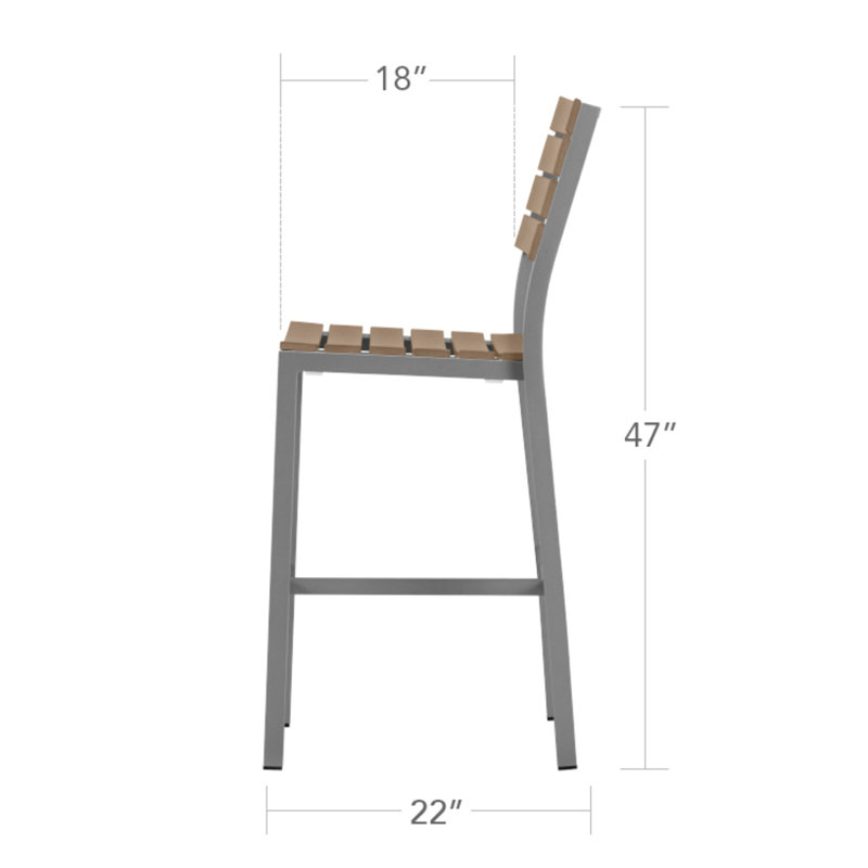 Vienna Bar Side Chair, Tex Black, Black