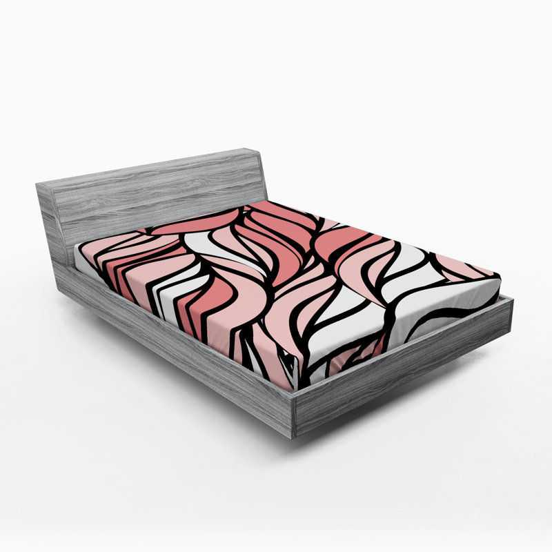 Microfiber Abstract Fitted Sheet, Queen Fitted Sheet