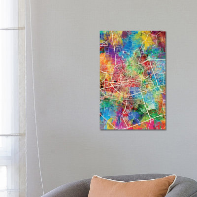 Leeuwarden Netherlands City Map I by Michael Tompsett - Wrapped Canvas Gallery-Wrapped Canvas Giclée