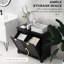 Armoire à linge double inclinable, rangement pour salle de bain. 2 pour la salle de bain, noir. Armoire moderne avec rangement généreux pour les serviettes. Articles séparés et foncés. Fabriqué à l'eau. Surmatelas. Fixation murale