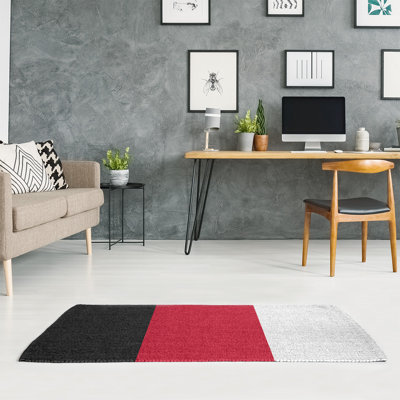 Tapis noir/rouge/blanc à tissé plat Cincinnati
