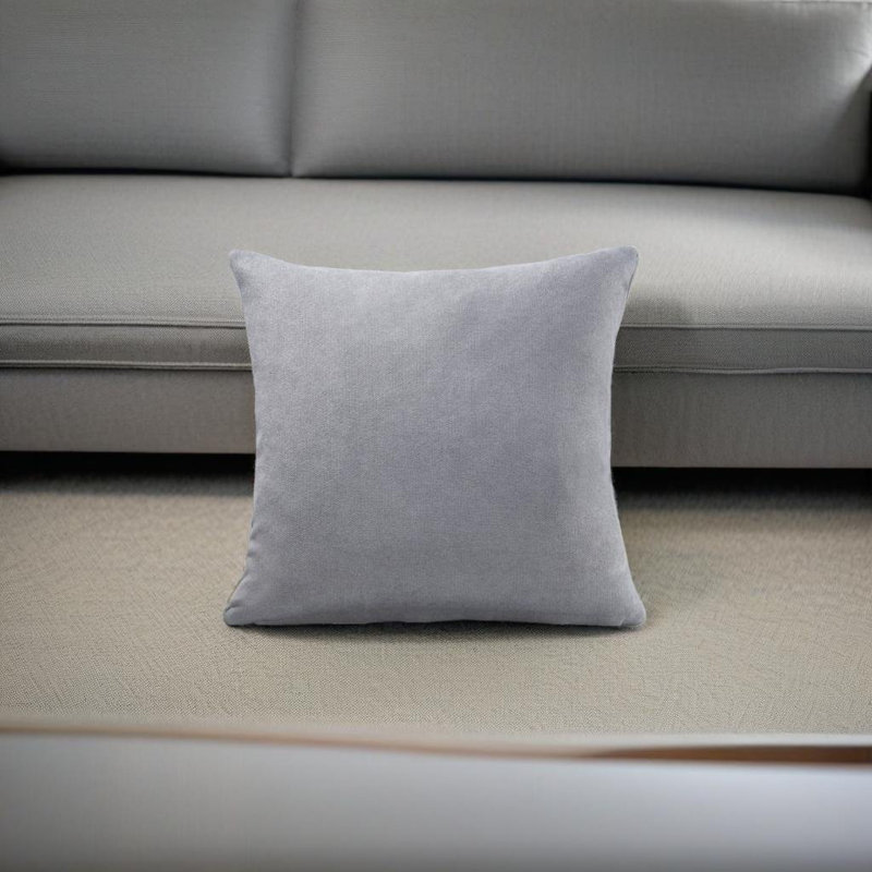 Velvet Feel Chenille Scatter Cushion Cover, Silver, 55 cm x 55 cm