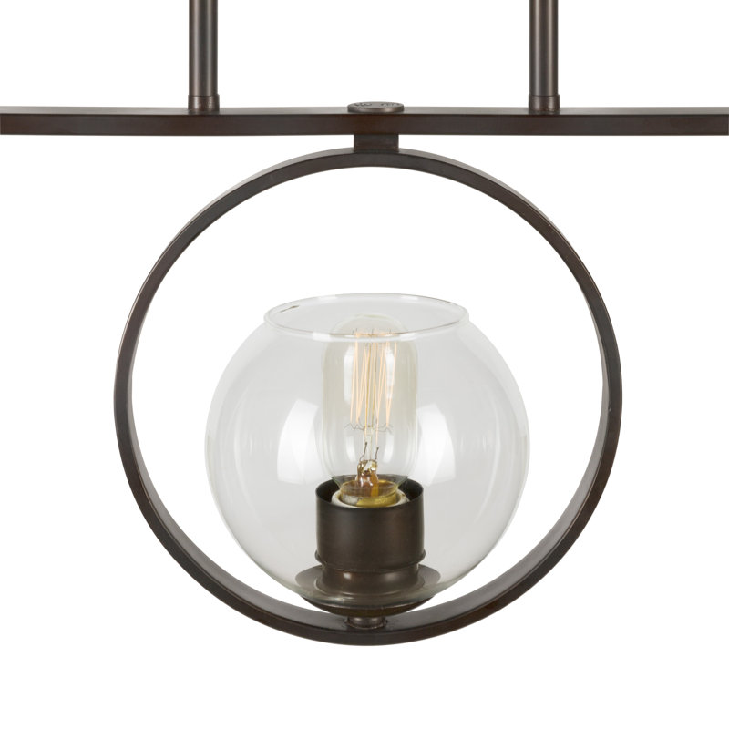 Luminaire suspendu linéaire pour îlot de cuisine 3 lumières Bauman