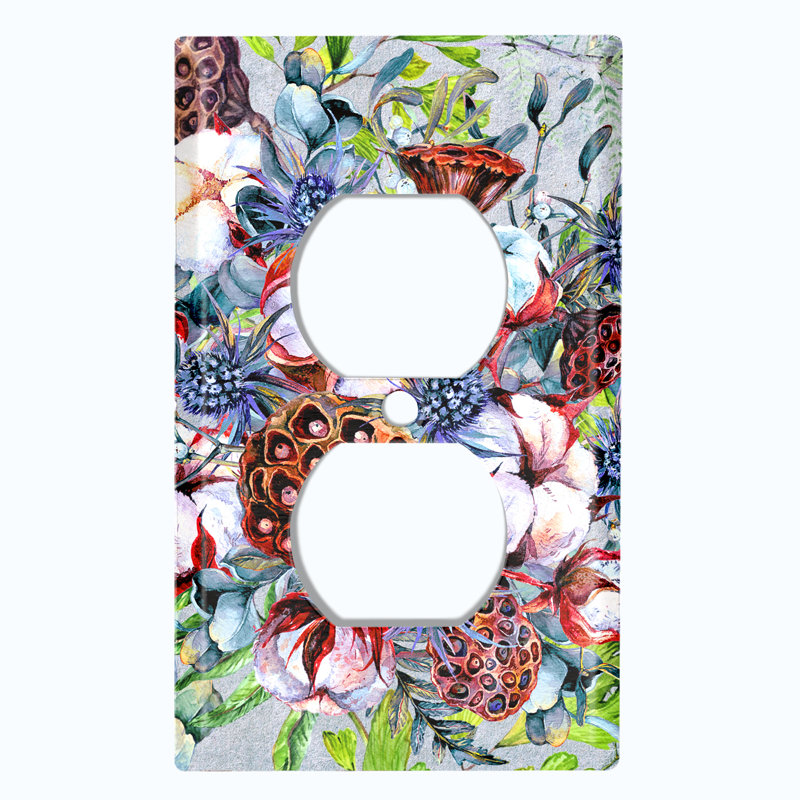 Patterned 2 - Gang Duplex Outlet Standard Wall Plate