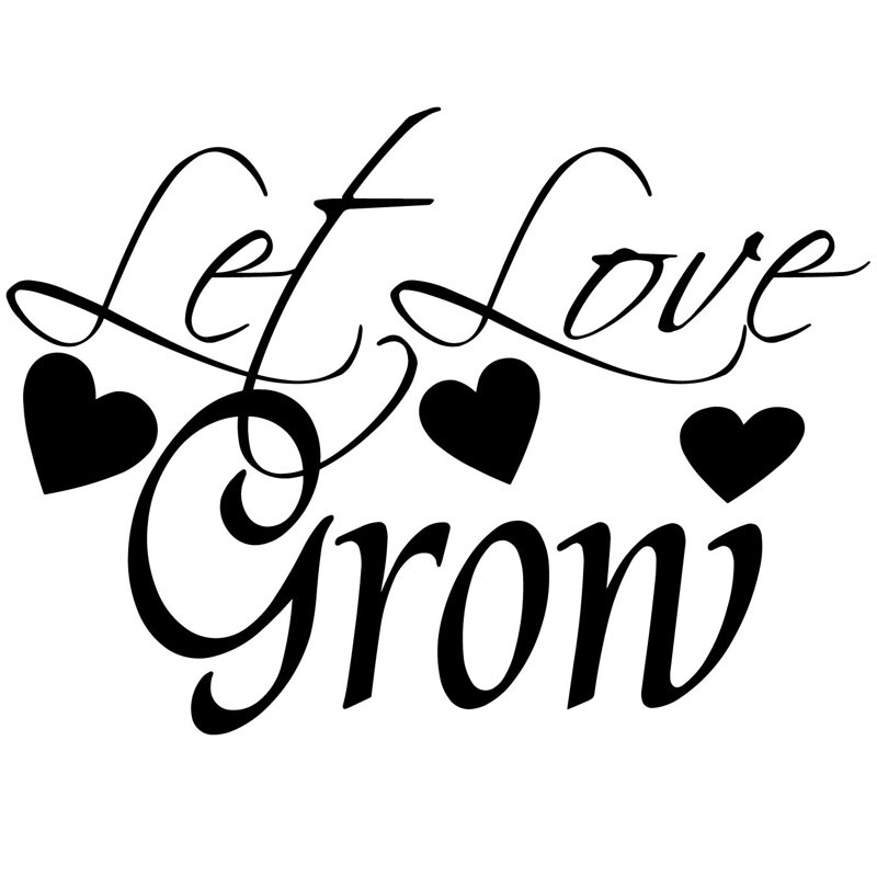 Décalcomanie murale citations let love grow, H 22 po x l 30 po