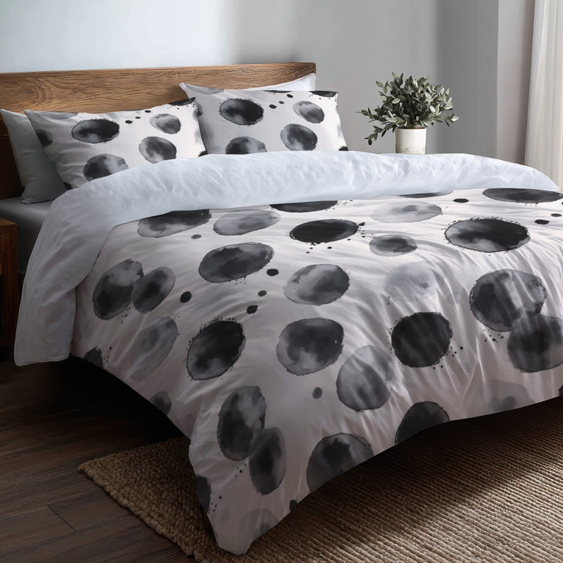 Ensemble de housse de couette et coussin décoratif Abstract Modern Bedding of 3 - Modern Quiet Graphite