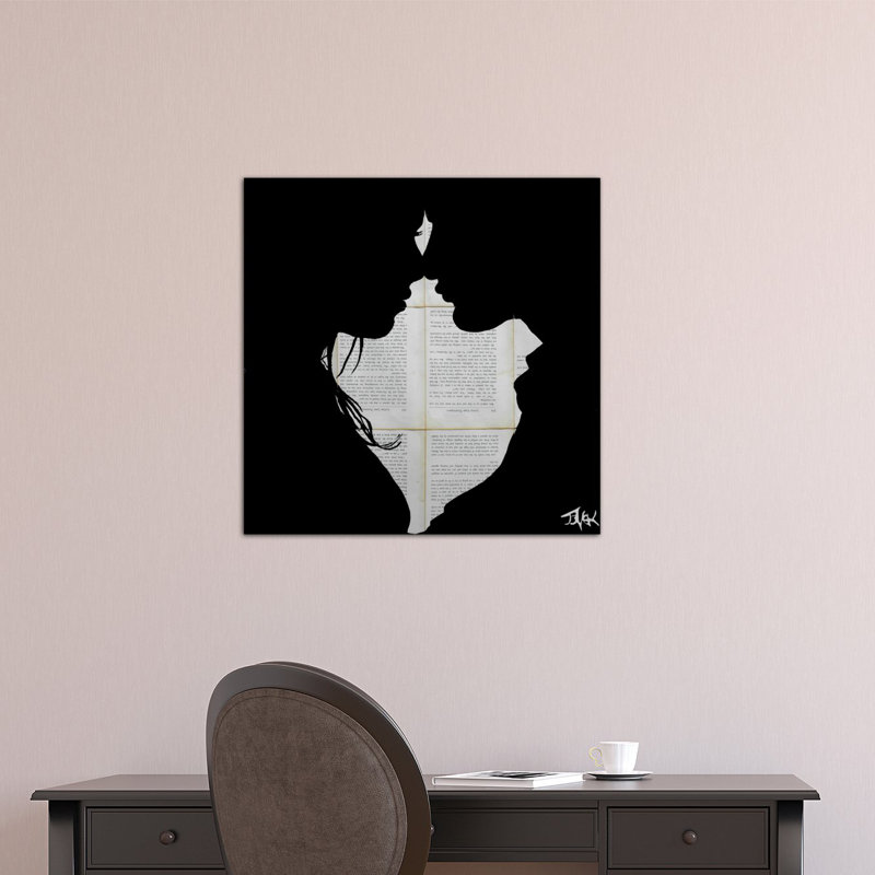 « true », impression sur toile, Toile avec cadre noir, Pas de tapis, H 37 po x l 37 po x P 1,5 po