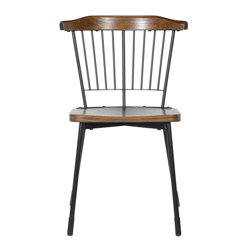 17.91'' H Upholstered Side Chair, Walnut