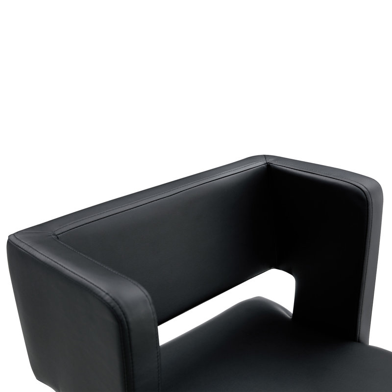 Tabouret de bar pivotant à hauteur réglable (ensemble de 2), Argent argent, Noir