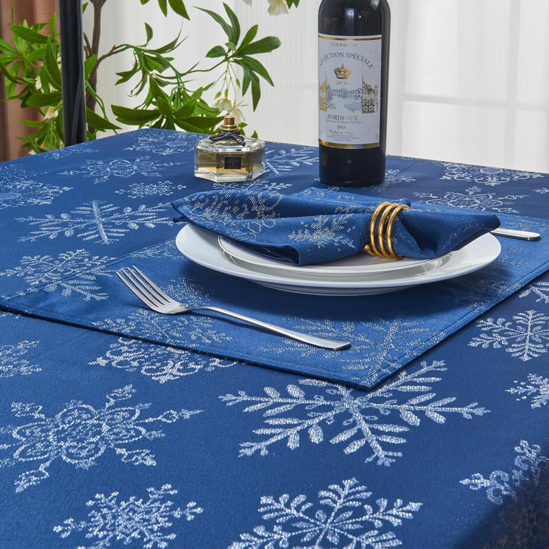 Ensemble de serviettes de table en polyester jacquard scintillant métallique 8 pièces