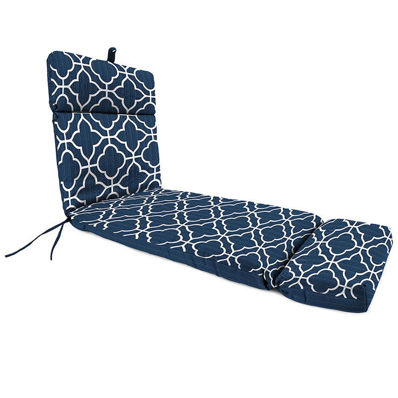 72" x 22"  Outdoor Chaise Lounge Cushion with Ties and Loop