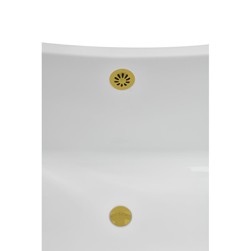 59" Streamline Clawfoot Tub,Tray,Drain, Clawfeet, Oil Bronze, Brushed Gold