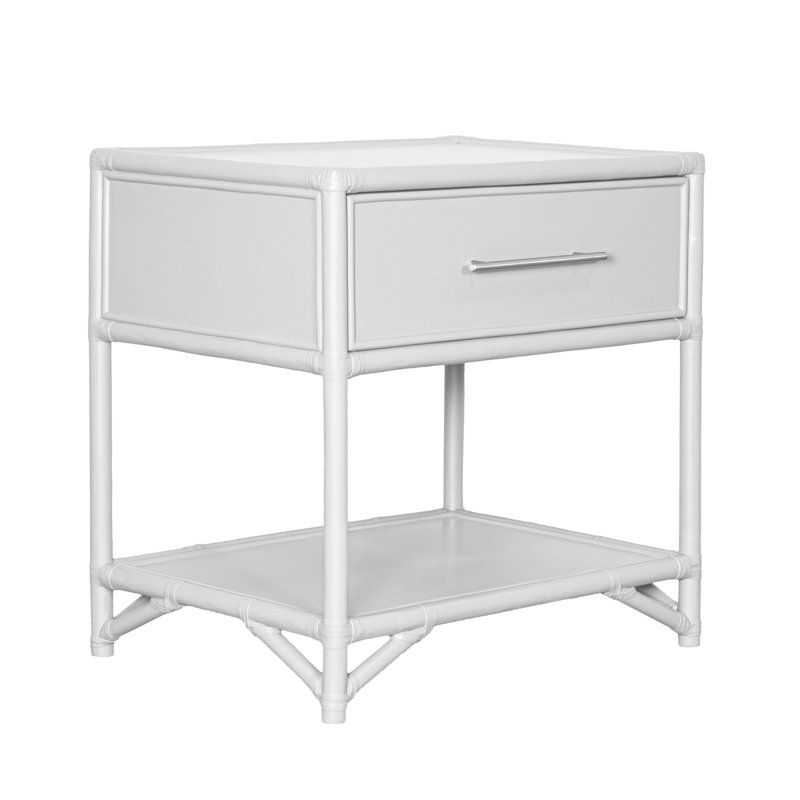 Table de chevet 1 tiroir Olivia Collection, Blanc
