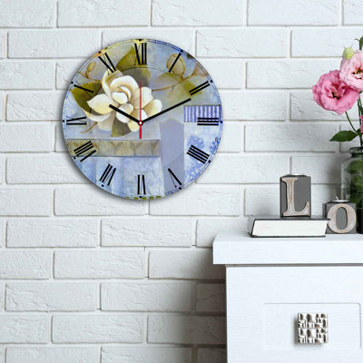 Elegant Decorative MDF Wall Clock, 11.8 Inches Diameter | 100% MDF Construction, Thickness: 0.2 Inches | Stylish Home Decor for Living Room, Bedroom & Office | Modern Design with Easy-to-Read Numbers, Perfect for Timely Style