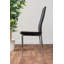 Vogo Modern Design Chrome and Glass Dining Table Set with 4 Quilted Faux Leather Dining Chairs-1789986871