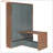 Full Size Murphy Bed with Foldable Desk - Walnut & Gray-8090086